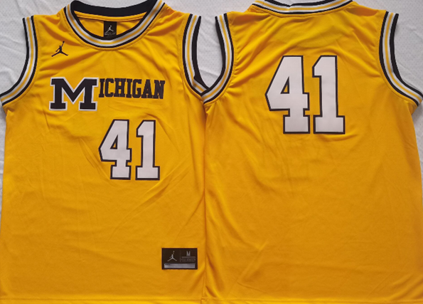 Men's Michigan Wolverines ACTIVE PLAYER Custom Yellow Stitched Jersey Men's Michigan Wolverines ACTIVE PLAYER Custom Yellow Stitched Jersey
